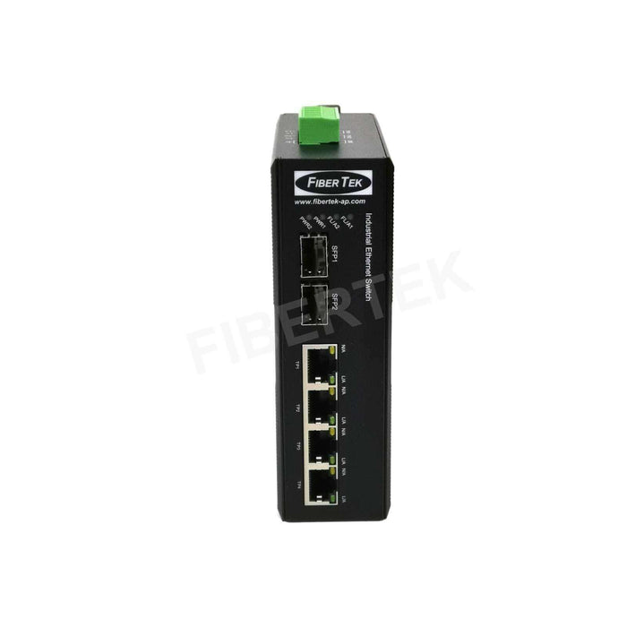 Front panel of FCNID-4EN-2ES Industrial Fast Ethernet Media Converter 