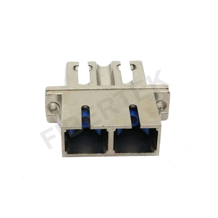 Closeup view SC side of LC to SC Duplex Fiber Optic Adapter