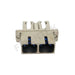 Closeup view SC side of LC to SC Duplex Fiber Optic Adapter