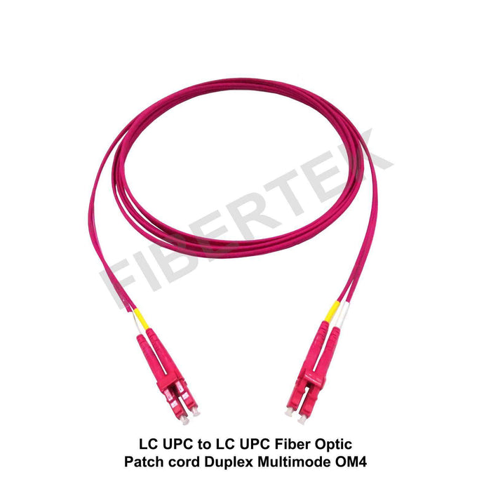 LC UPC to LC UPC Multimode OM4 Fiber Optic Patchcord