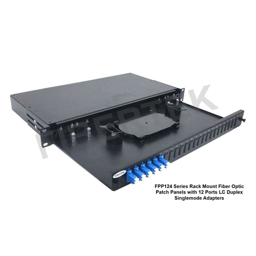 FPP124 series rack mount patch panel with 12  ports LC  Duplex Singlemode Adapters