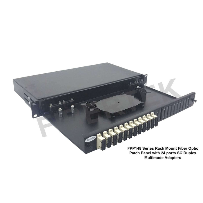 FPP148 series rack mount patch panel with 24 ports SC Duplex Multimode Adapters