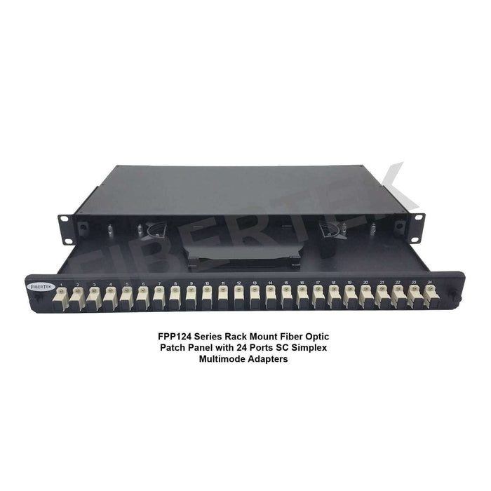 FPP124 series rack mount patch panel with 24 ports SC Simplex Multimode Adapters